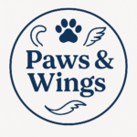 Circular Paws & Wings logo with paw, tail, and feather icons